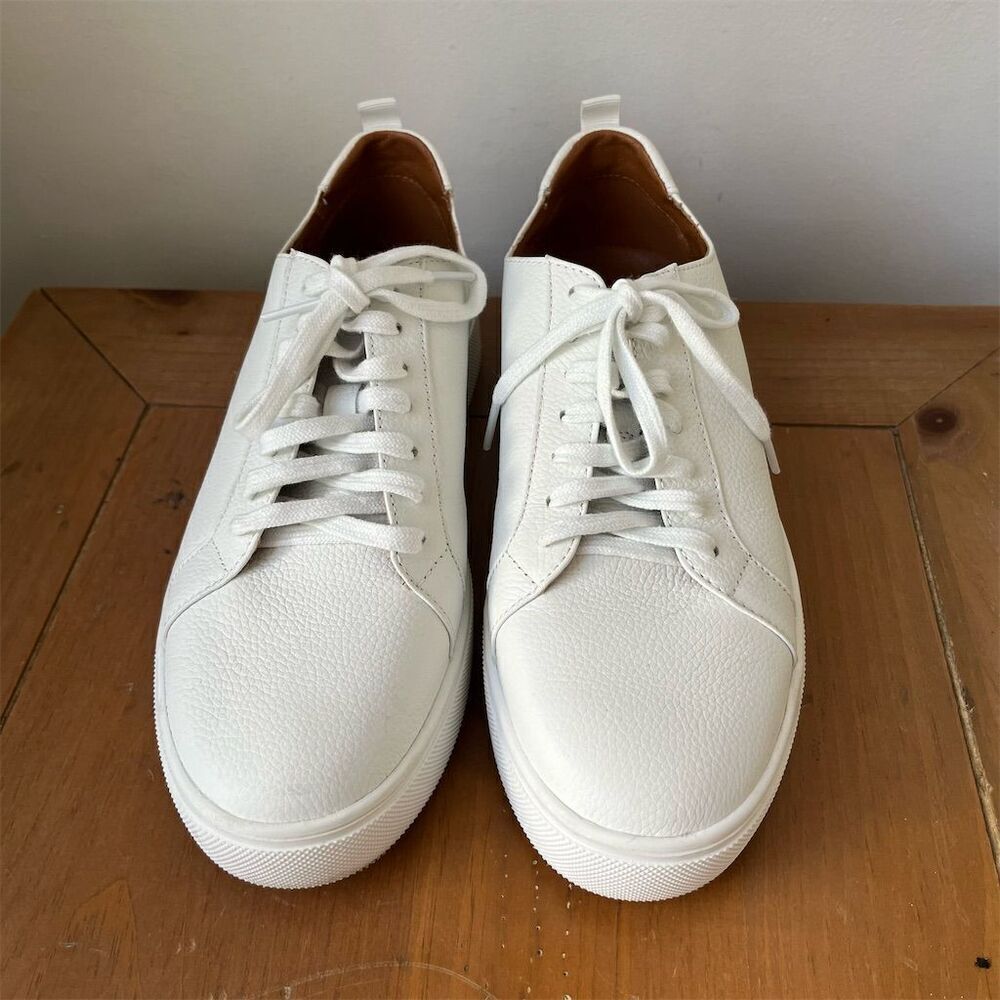 Sole Society Women's White Leather Lace-Up Low-Top Sneakers Size 9M - Picture 2 of 10
